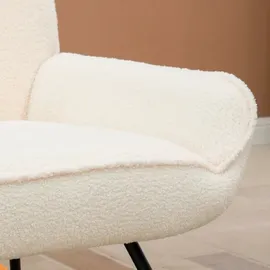 Homcom Schaukelstuhl mit Sherpa-Vlies 95 x 97 x 63 cm Cremeweiß