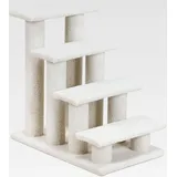 Tiertreppe 4 Stufen Katzentreppe Hundetreppe Treppe für Katze Kletterbaum Katzenbaum 60,5 x 41 x 60,5 cm (Beige) - Beige