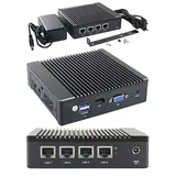 CarTFT.com MPC-4LAN-N3700 MiniPC (Intel Pentium N3700, 4X Intel I225-V 2.5GbE LAN) (LÜF