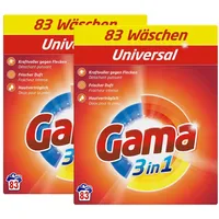 Gama Waschpulver Universal 3in1 für 83 WL Waschmittel 4,98kg (2er Pack)