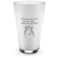 Mr. & Mrs. Panda Glas Chinchilla Blume - Transparent - Geschenk, Latte Macchiato, Glücklich, Premium Glas, Hitzebeständig
