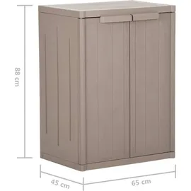 vidaXL Gartenschrank Braun 65x45x88 cm PP Holz-Optik