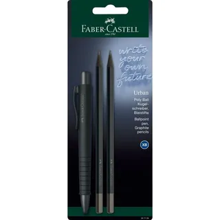 Faber-Castell Kugelschreiber-Set Urban schwarz, Schreibfarbe: blau, 1 Set