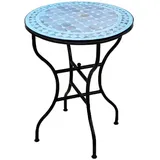 Marrakesch Orient & Mediterran Interior Gartentisch Gartentisch Mosaiktisch Marrakesch Beige Weiss - Rund 60cm (2-St), Handarbeit beige|bunt