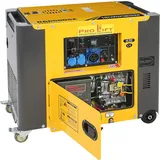 Pro-Lift-Montagetechnik Stromerzeuger Silent Diesel Generator Aggregat 5,5kW 230V E-Starter Notstromaggregat 5500W luftgekühlt Stromgenerator Rollen