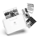Phomemo M04S, 300DPI Tragbarer Mini Thermodrucker Mobiler Drucker, 53/80/110mm Druckbreite Kompatibel mit iOS & Android, für Studiennotizen, Fotos - Weiß