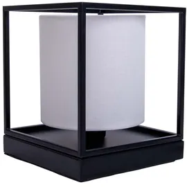 NÄVE Tischlampe Textil Weiß Schwarz