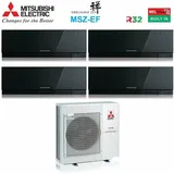 Mitsubishi - electric quadri split inverter klimageräte serie kirigamine zen black msz-ef 7+7+9+18 mit mxz-4f72vf r-32 wi-fi integrated farbe schwarz