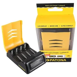 Schnell-Ladegerät Mignon AA / Micro AAA Akkus LCD-Display von PATONA