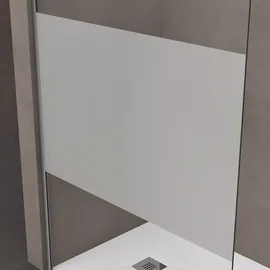 doporro Duschwand für Dusche Duschabtrennung 60x200cm Walk-In Dusche 10mm ESG-Sicherheitsglas Milchglas-Streifen inkl. Nanobeschichtung Bremen02MS