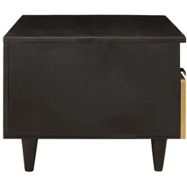 vidaXL Couchtisch Schwarz und Gold 80 x 54 x 40 cm massives Mangoholz