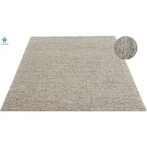 LeGer Home by Lena Gercke Wollteppich Ainhoa, handgewebt, Wolle, rechteckig, Höhe: 12 mm, einfarbig, Wolle, Teppich, Wohnzimmer, Schlafzimmer, Esszimmer beige 200 cm x 200 cm x 12 mm