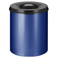 ReinigungsBerater Sicherheitspapierkorb, selbstlöschend, Stahl, 80 Liter, blau, schwarz