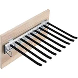 Hosenbügel Aus Edelstahl, Ausziehbarer Hosenbügel Mit Rutschfester, Beflockter Rückseite, 9-fach Verstellbar, Für Linkshänder, Platzsparende Aufbewahrung