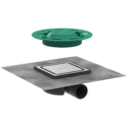 hansgrohe RainDrain Spot Komplettset Punktablauf, Abdeckung 15 x 15 cm 56055800, Duschabläufe,