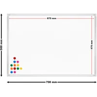Wiltec Whiteboard Magnettafel 70 x 50 cm Weiß