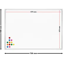 Wiltec Whiteboard Magnettafel 70 x 50 cm Weiß
