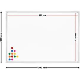 Wiltec Whiteboard Magnettafel 70 x 50 cm Weiß