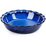 NUTRIUPS Quicheform Keramik, Tarteform Keramik Ofen Proof, 25.5cm, Blaue Porzellan
