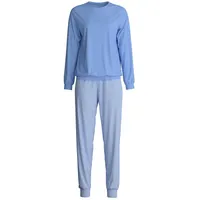 CALIDA Lovely Nights Bündchen-Pyjama Damen, aus 100% Baumwolle, pflegeleicht,