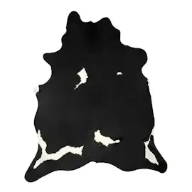 vidaXL Teppich Echtes Rindsleder Schwarz und Weiß 150x170 cm