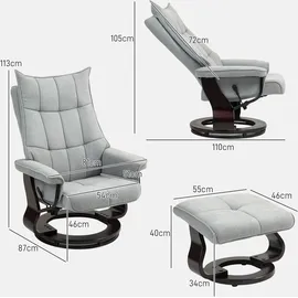 Homcom Relaxsessel mit Hocker, Polyester