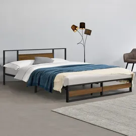 [en.casa] Metallbett Villach 180x200 cm Schwarz