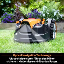 LAWNMASTER OcuMow®16 Mähroboter kabellos für Rasenflächen bis zu 200 ©O Hindernisvermeidung Geräuscharmer Mähroboter ohne Begrenzungskabel VBRM16 Plus