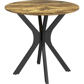 Homcom Esstisch Ø 78 cm rustikal-braun
