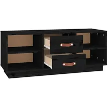 vidaXL TV-Schrank 100x34x40 cm Schwarz Massivholz