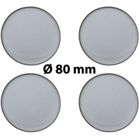 4 x Ø 80 mm Polymere Aufkleber / Silber-Optik / Nabenkappen, Felgendeckel