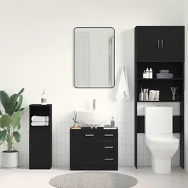vidaXL Waschbeckenunterschrank 63 x 54 x 30 cm Schwarz