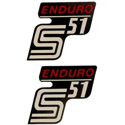 Aufkleber (x2) S51 Enduro schwarz / rot Simson S51