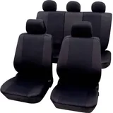 PETEX Sydney Sitzbezug 11teilig Polyester Schwarz Fahrersitz, Beifahrersitz, Rücksitz