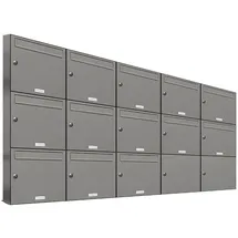 AL Briefkastensysteme 13er Premium Briefkasten Aluminiumgrau inkl. Zeitungsfach