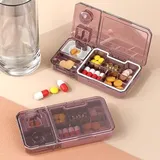 doepeBAE Travel pill Organizer, 3 in 1 Pillenbox,mit & Cutter und Schleifer,Feuchtigkeitsfester,für Medikamente,Vitamine & Lebertran BPA-Frei Tragbar für Zuhause und Reisen (Rot)