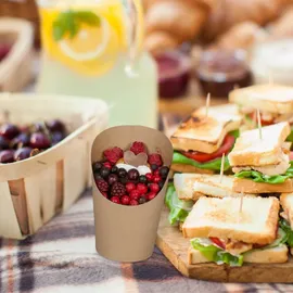 Relaxdays Kraftpapier Becher 0,4 l Braun 100 St.