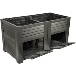 Hochbeet aus Kunststoff schwarz Pflanzkasten Kräuterbeet Gemüsebeet Blumenkasten Schwarz