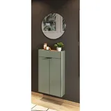 Lomadox - Garderobe Flurgarderobe schmal in grün mit Eiche ABERDEEN-01 modern 2-teilig mit Schuhschrank und Spiegel
