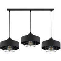 KAR LIGHTING Pendelleuchte 3-flammig aus Metall in Schwarz, höhenverstellbar | E27 Fassung | LED geeignet | Hängelampe für Wohnzimmer, Esszimmer, Küche, Büro oder Schlafzimmer