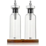 AdHoc AromaPour Öl- und Essigspender Set 300 ml 3-tlg. Edelstahl und Glas