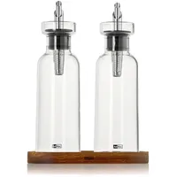 AdHoc AromaPour Öl- und Essigspender Set 300 ml 3-tlg. Edelstahl und Glas