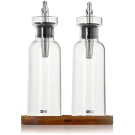 AdHoc AromaPour Öl- und Essigspender Set 300 ml 3-tlg. Edelstahl und Glas