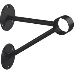 Bar-Reling Wandstütze mit Diagonalstreben für Rohr-ø 38 mm, schwarz beschichtet