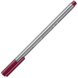 Staedtler 334-28 Fineliner triplus (ergonomische Dreikantform, hohe Qualität, superfeine Spitze, Linienbreite 0,3 mm, Set mit 10 Stück) mahagoni rot