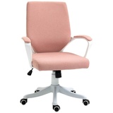 Vinsetto Bürostuhl ergonomisches liniendesign, weiche Polsterung (Farbe: Rosa/Weiß)