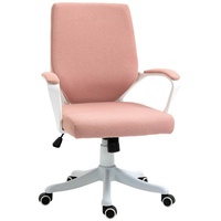 Vinsetto Bürostuhl ergonomisches liniendesign, weiche Polsterung (Farbe: Rosa/Weiss)
