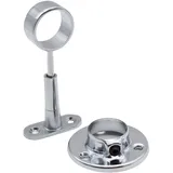 DOJA Barcelona | Rund Wandhalterung+Deckenmontage | Haken für Kleiderstange Schrank Ø25mm | Pack 4+4 | Decken-Montage+Wandhalterung Garderobenstange | Kleiderstange Decke Halterung | Schrankrohr