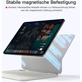 Inateck Magnetische Tastatur Hülle für iPad Air 11" M4/M3/M2, Air 5/4, Pro 11 4/3/2/1 Weiß