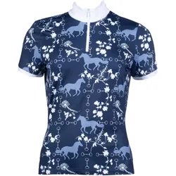 Damen Funktionsshirt Bloomsbury kurzarm dunkelblau/weiß XL